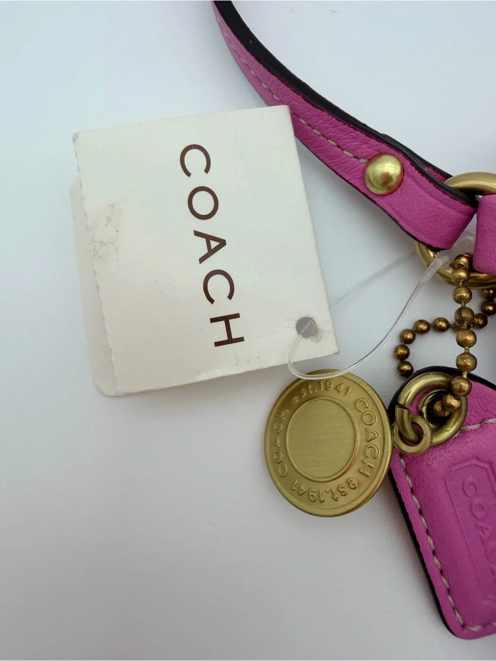 Coach Signature Canvas Wristlet in Pink Signature CC Brown Gold Hardware 41203